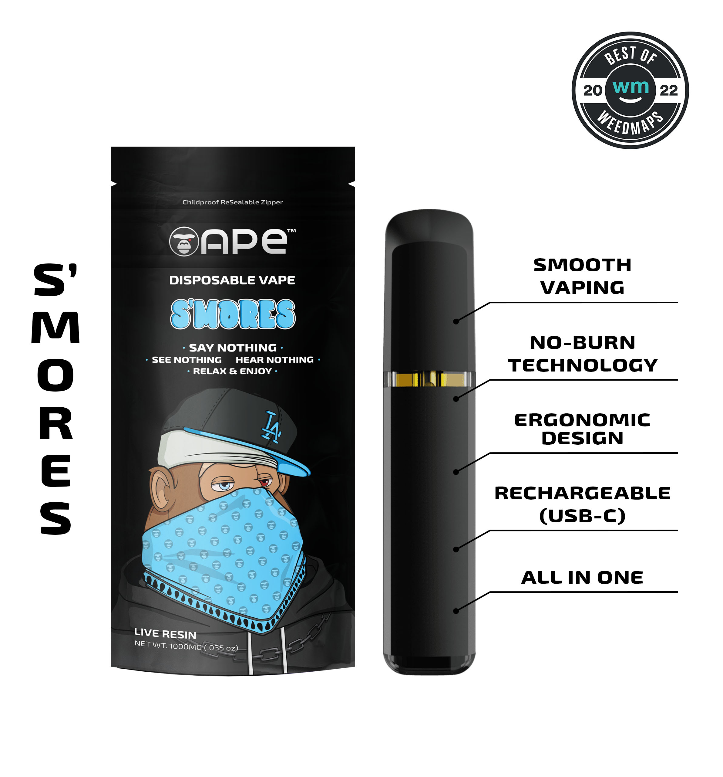 Smores – 1g Live Resin Disposable Vape | APE