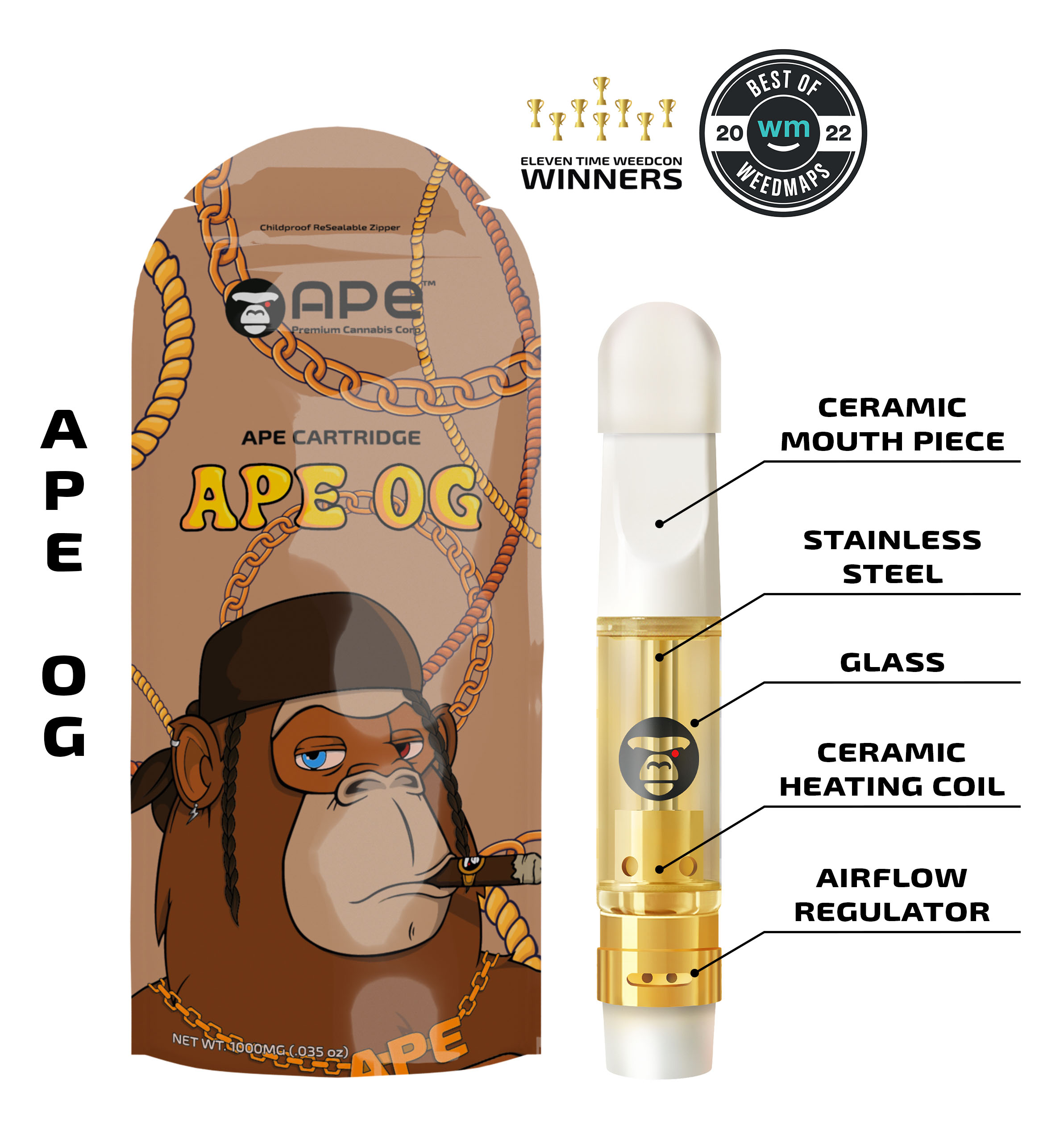 Ape OG - 1g Live Resin Cartridge | APE