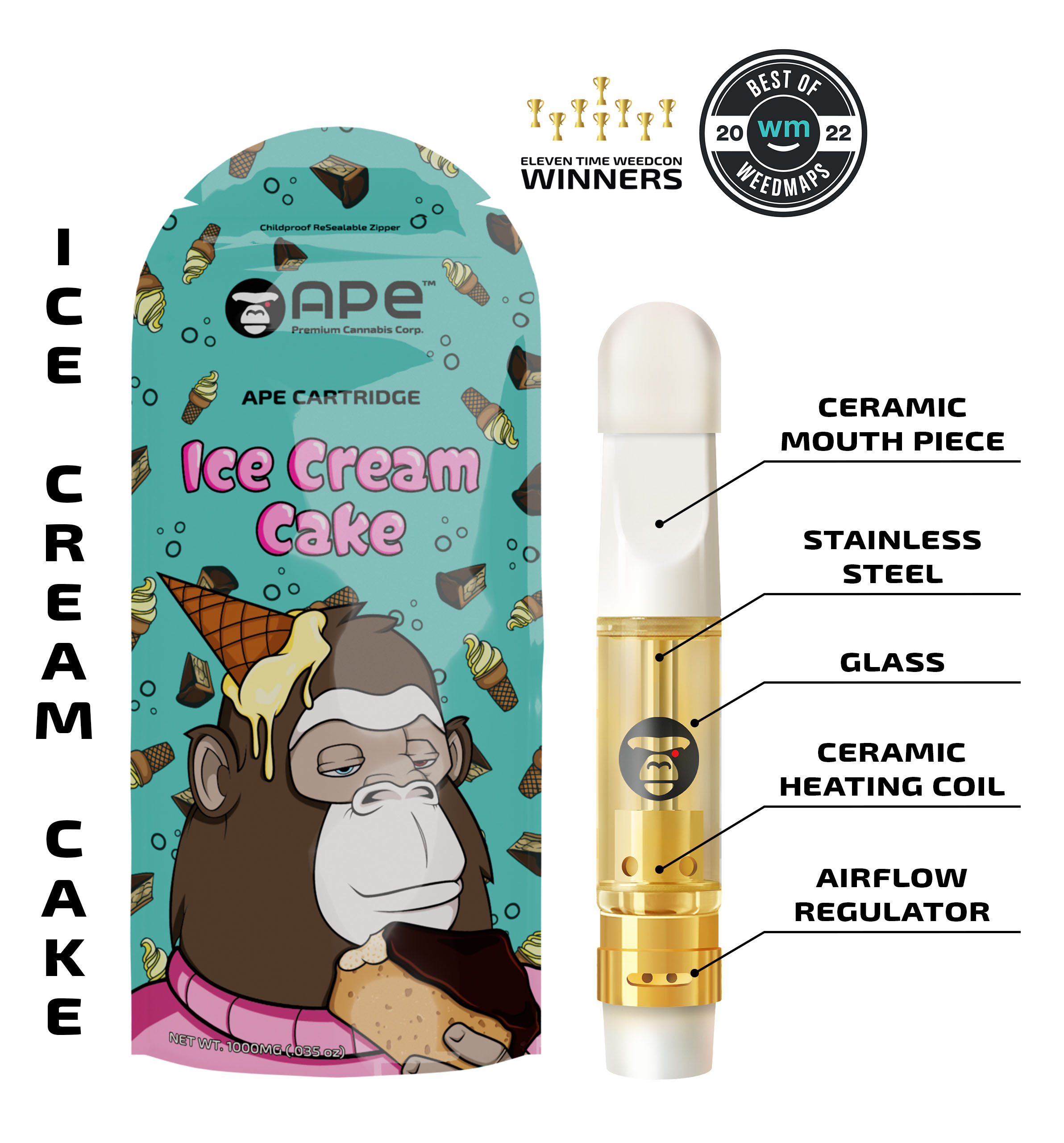 Ice Cream Cake - 1g Live Resin Cartridge | APE
